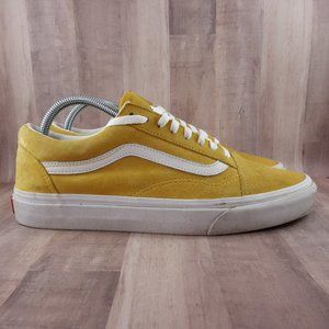 Vans Skate Shoes Mens 9.5 Old Skool Yellow Suede Scotchgard Skateboard Sneakers